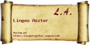 Linges Aszter névjegykártya